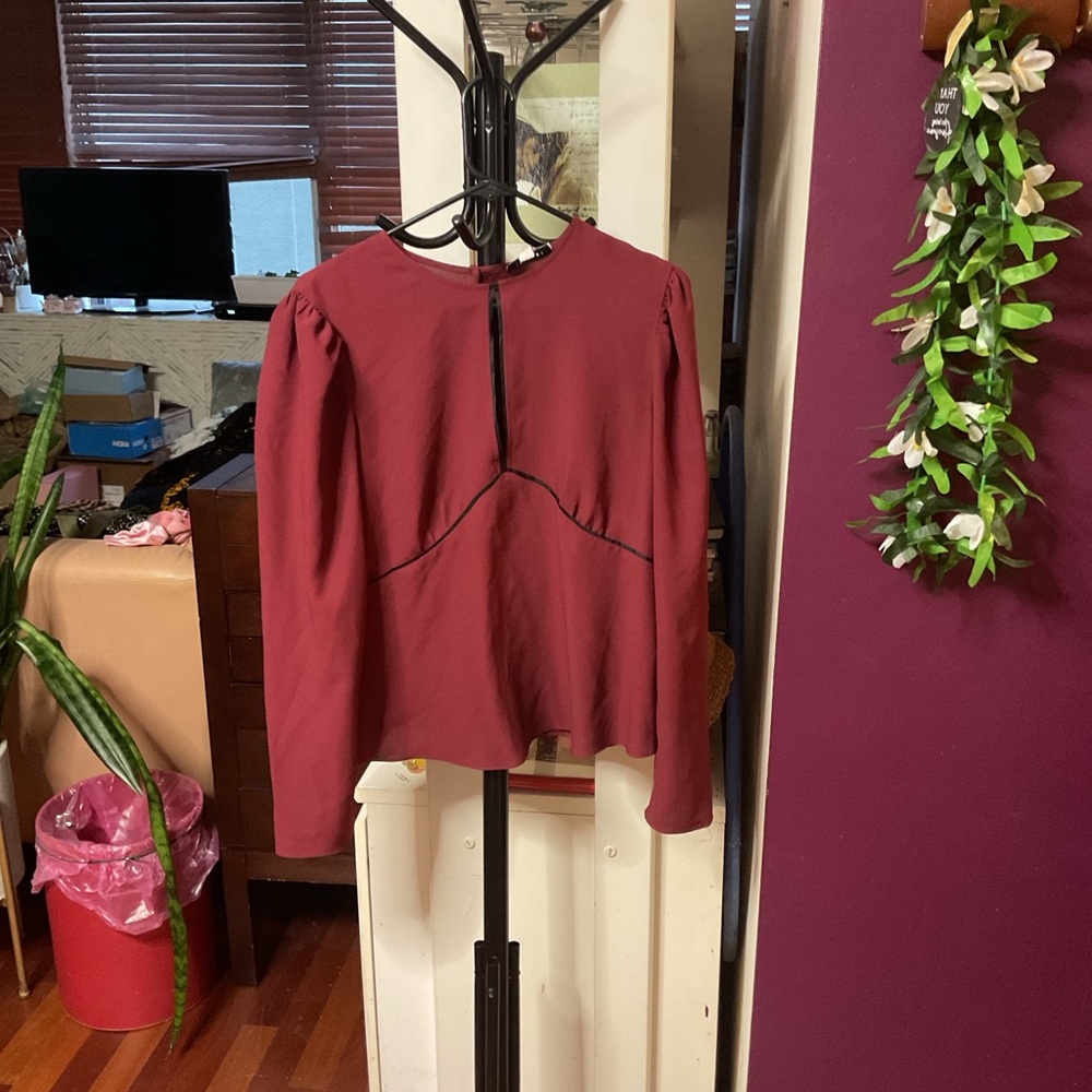 Elegant Burgundy Women's Top